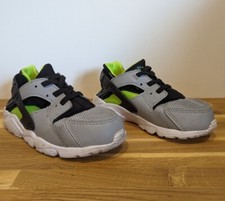 Nike Air Huarache Electric Green Wolf  Grey Kids Children UK 9.5 EU 27