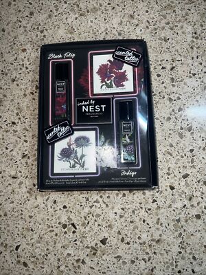 Nest Inked Black Tulip + Indigo Rollerballs + Scented Tattoo Duo Set Damaged Box