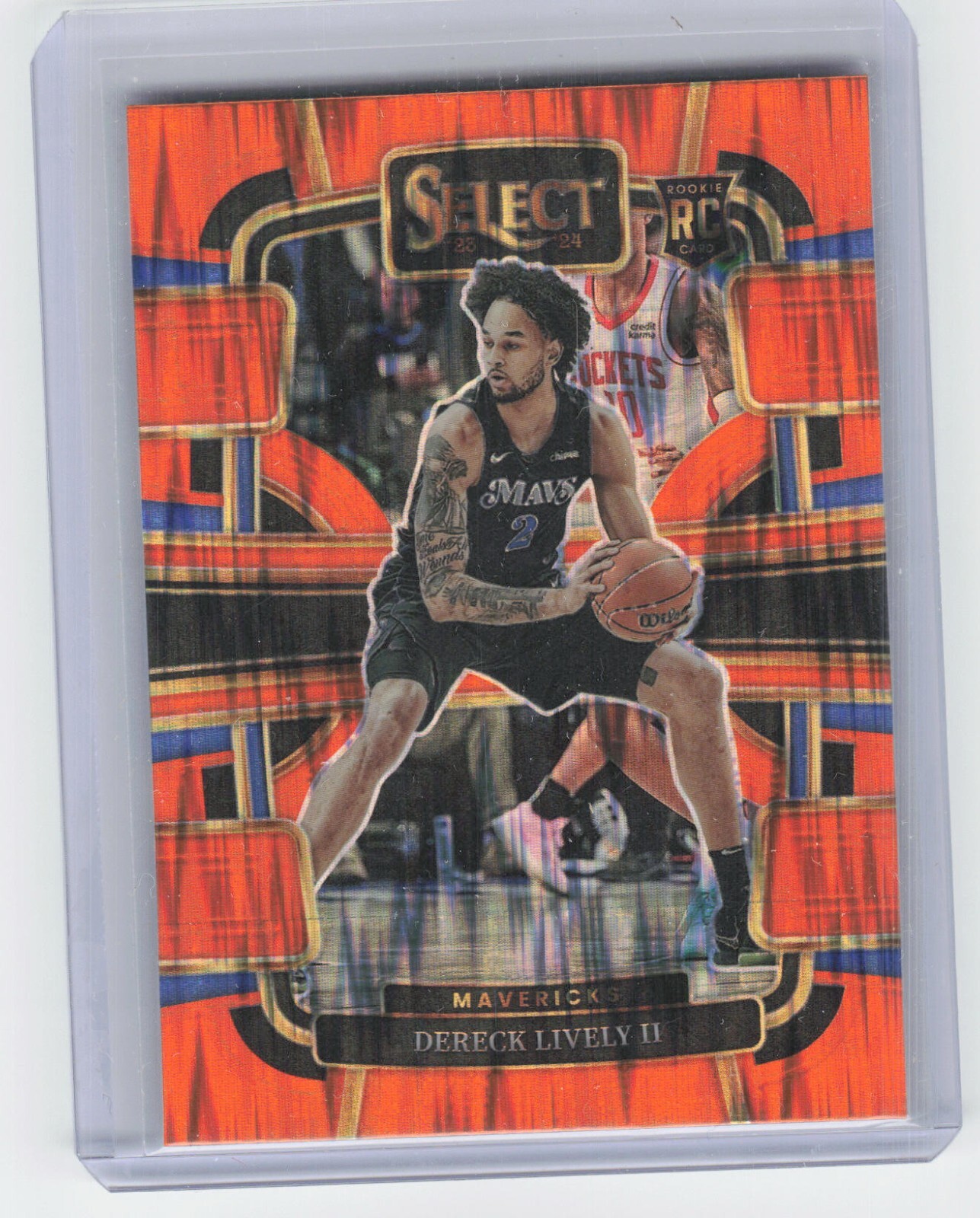 2023-24 Panini Select Dereck Lively II #76 Rookie Orange Flash Prizm Mavericks