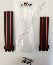 Original Tissot T-Race T092417A / T092427A Black Red Rubber Watch Band Strap