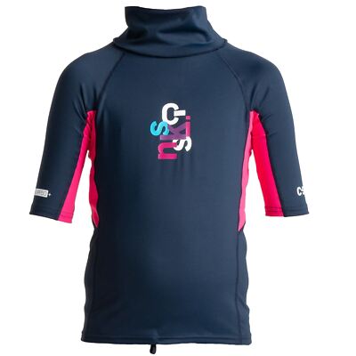 C-Skins Rash X Junior UV50 Kurzarm Rash Vest - Slate/Magenta/Multi - XL