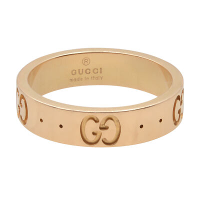Gucci Icon 18k Rose Gold Ladies Ring Size 4 | eBay