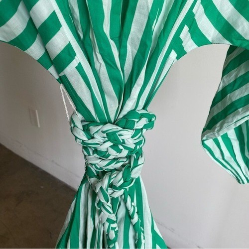 $495 NWT Rhode Green and White Ella Curacao Striped Dress Sz S - Picture 10 of 13