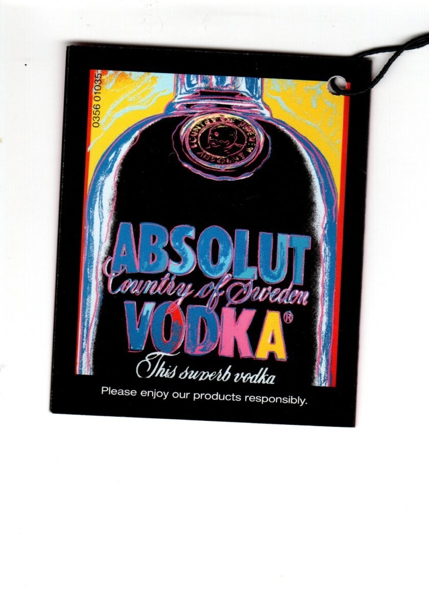 Vintage ABSOLUT WARHOL VODKA BOTTLE Poster Print Ad ANDY WARHOL
