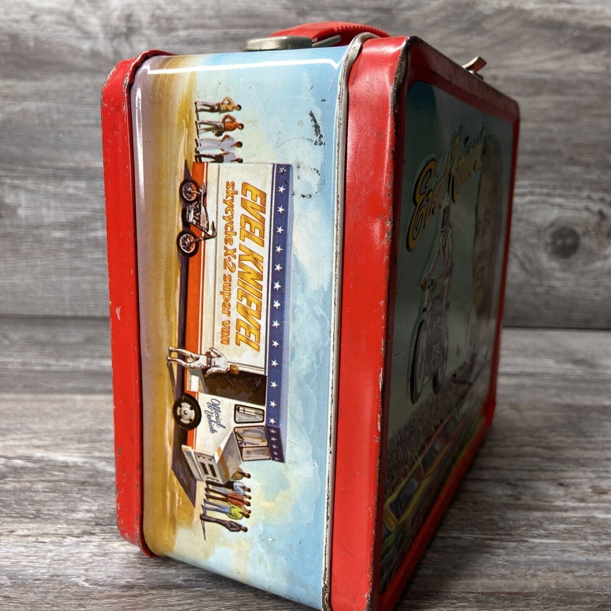 Vintage Evel Knievel Metal Lunchbox 1974 - No Thermos | eBay