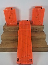 Lot of 3 NERF 1x 18  2x 6 round magazines dart clip MAG Orange Ammo