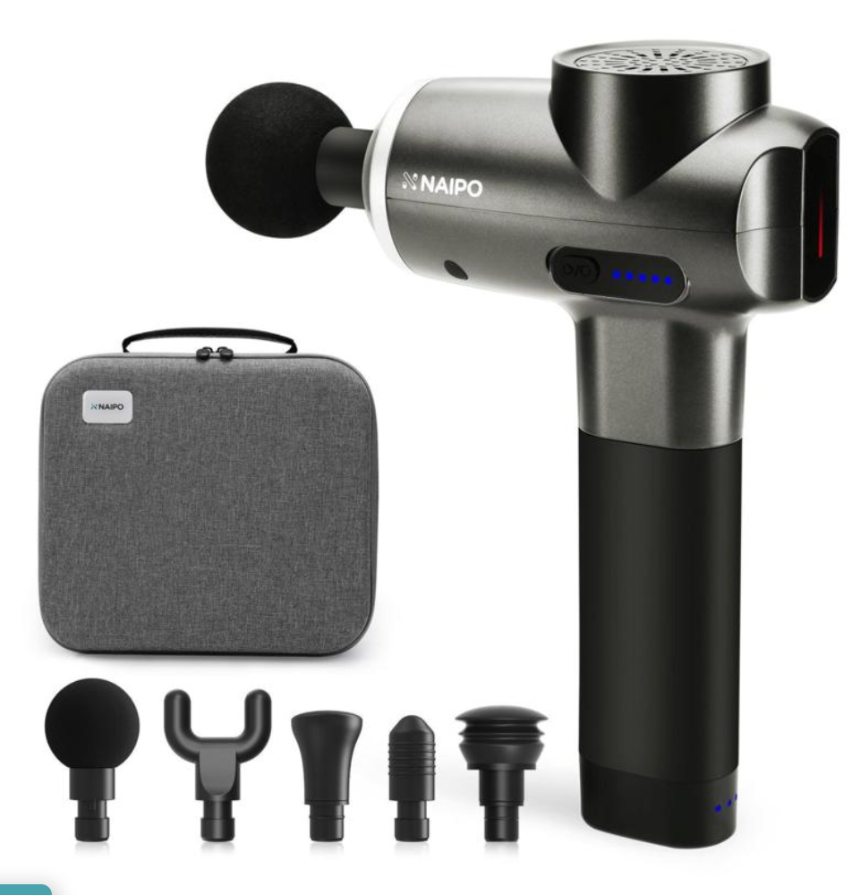 Naipo MGPC-007 Black Deep Tissue Percussion Muscle Massager with
