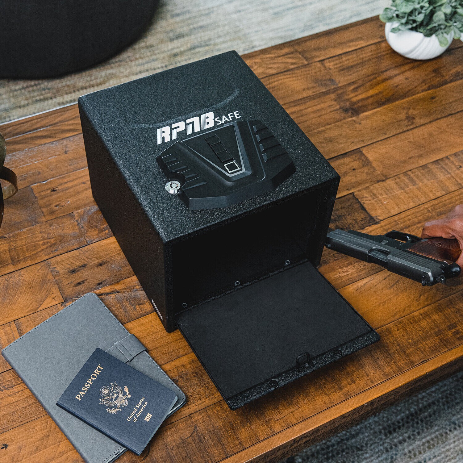 RPNB Gun Security Safe, Quick-Access Firearm Safety Device Biometric Fingerprint