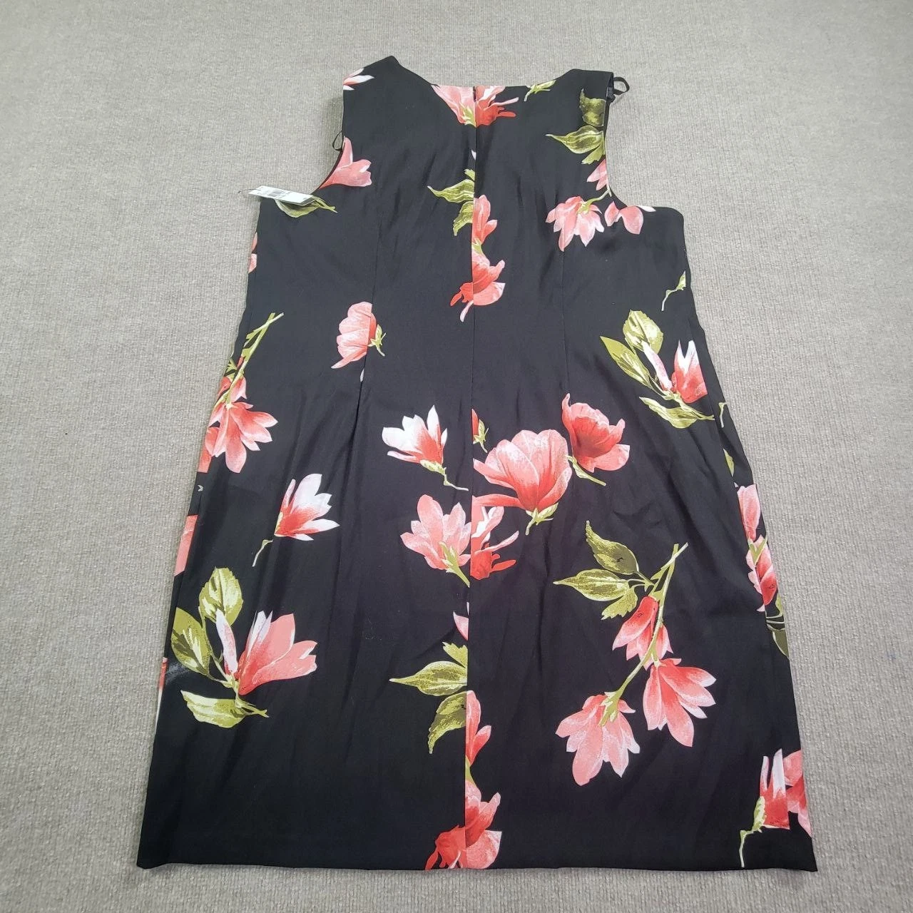 Abito tubino Alyx donna 24W nero floreale senza maniche scollo barca mini party nuovo con etichette