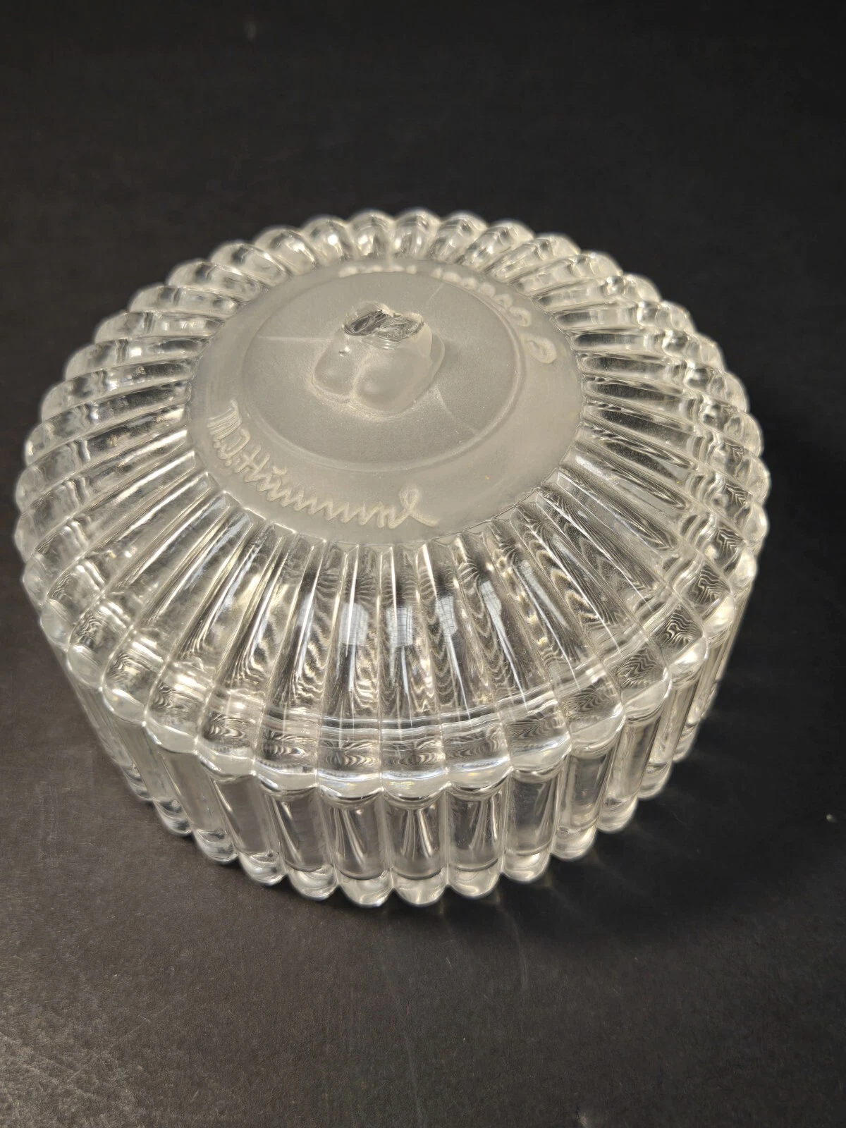 VTG Avon Goebel 1993 24% Full Lead Crystal Lidded Trinket Dish Missing Topper