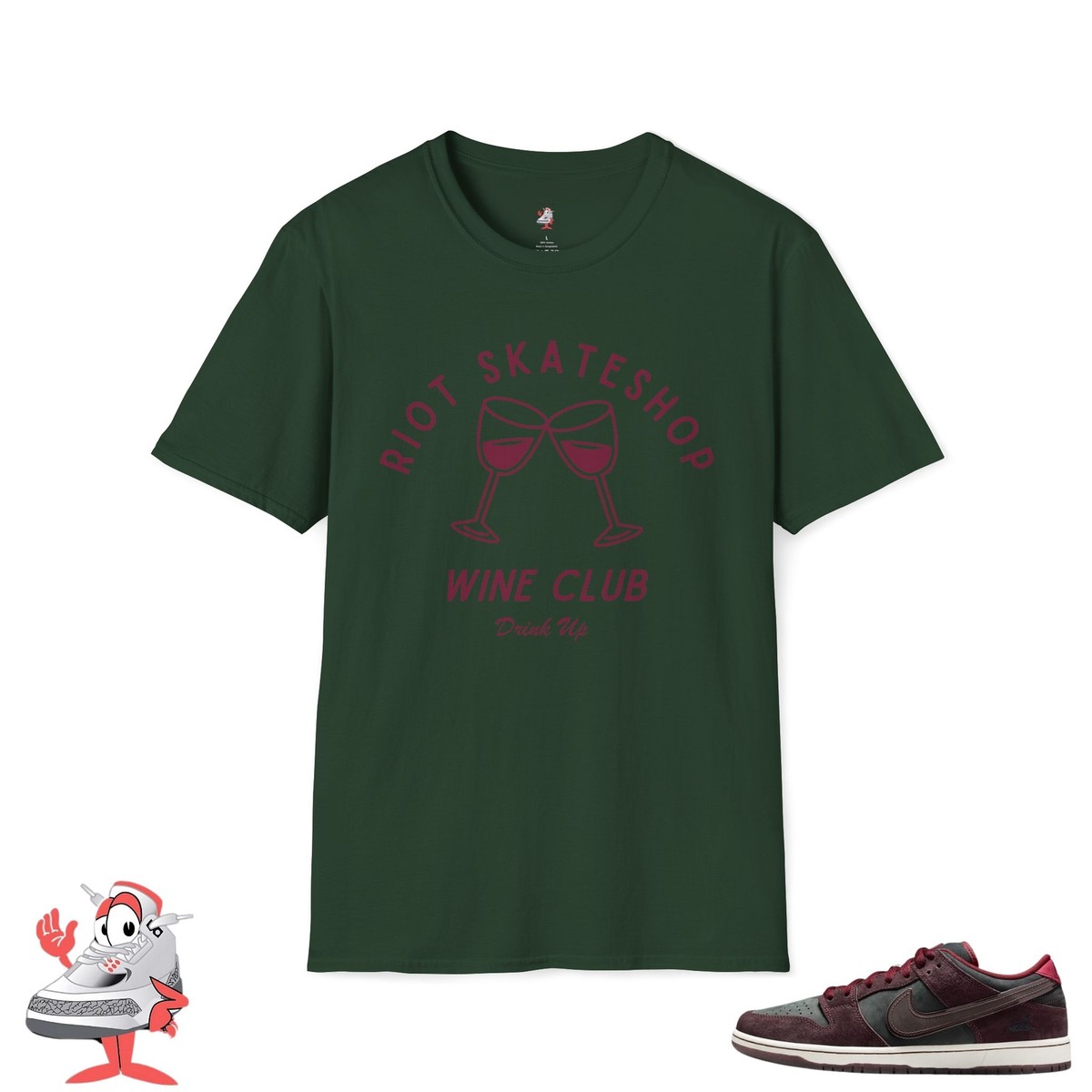 Nike Dunk Nike Riot T Shirt Riot Skateshop Wine Club T-Shirt