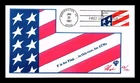 US COVER PLASTIC FLAG F RATE FIRST DAY ISSUE PUGH HAND PAINTED
