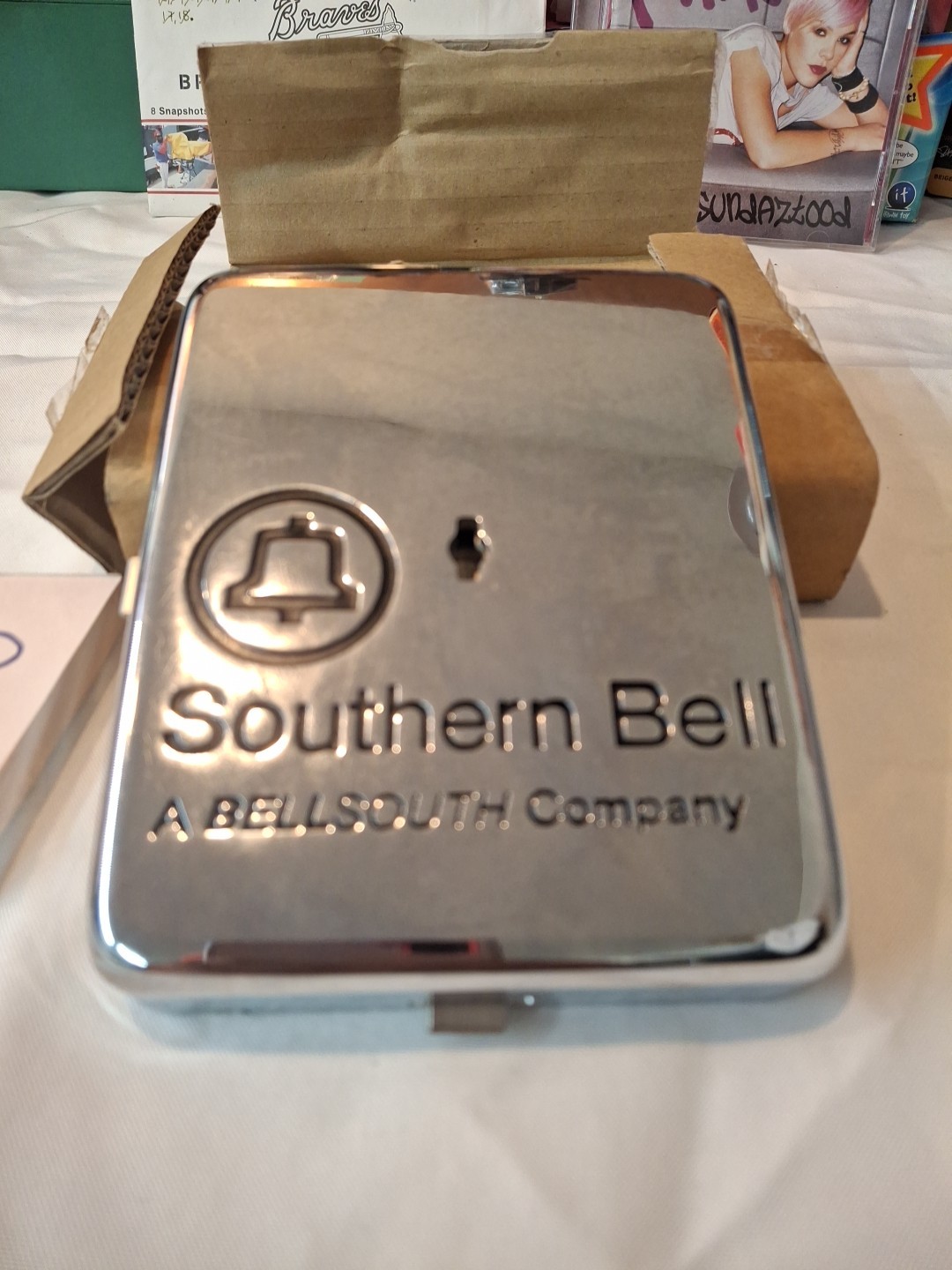 payphone vault door, Southern Bell , New , Chrome , Bellsouth, New Old Stock, G3