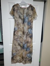 Vintage 90&rsquo;s Michael Blair New York Floral Print Maxi Stretch Dress Size 12