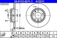 Bremsscheibe 24.0112-0211.1 ATE FüR Opel CitroËN Peugeot Toyota DS Vauxhall