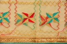 Indian Wedding Traditional Net Dupatta Scarf Phulkari Embroidery Veil Stole L"