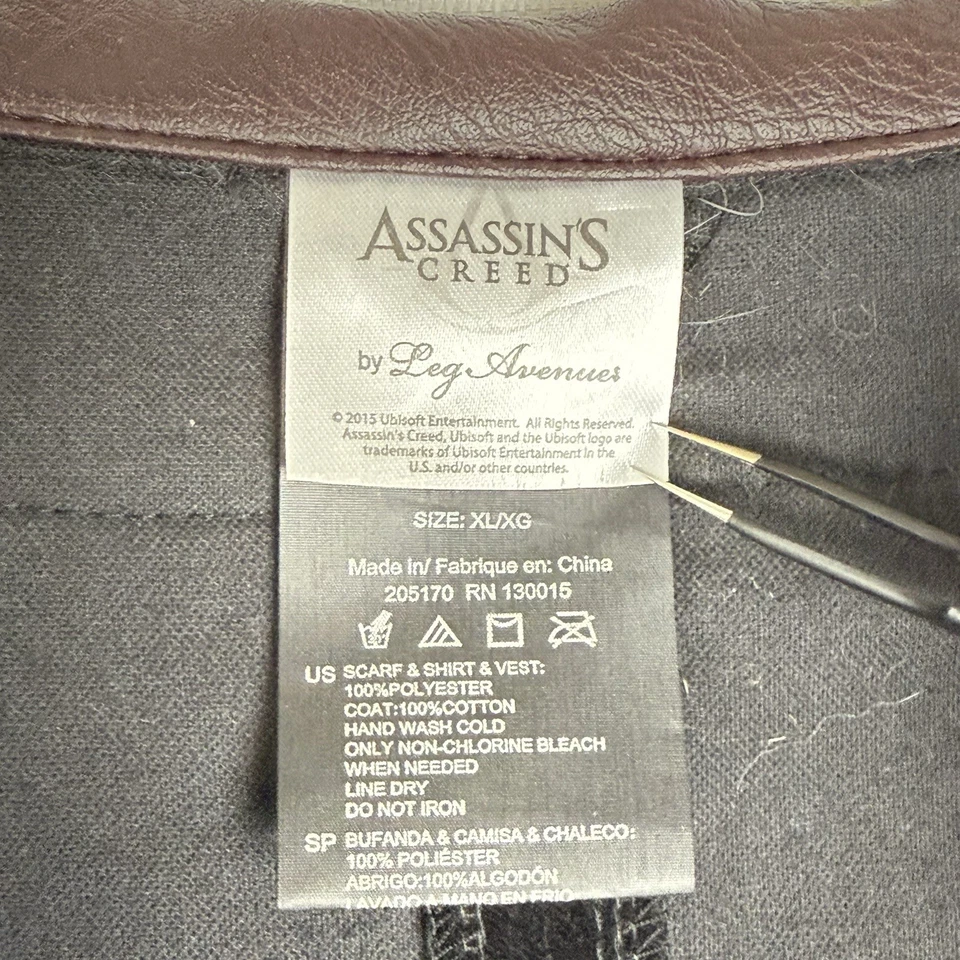 Leg Avenue Assassin's Creed Arno Dorian Disfraz Abrigo Terciopelo Adulto XL-*SOLO ABRIGO* Foto 4 de 4