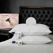 Goose Down Pillow, Hotel Quality with Feather Fill, 750 Fill Power Queen Size...