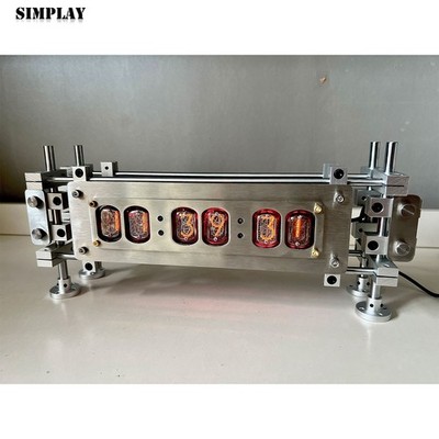 IN12 Glow Tube Clock 6-Bit DC5V 1A Type-C Retro Cyberpunk Stainless Steel