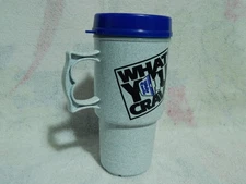 White Castle ~ What You Crave ~ 1990s Gray & Blue Auto Travel Mug (Made in USA)