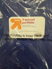 2 Pocket Poly Portfolio Blue Plastic Folders Up Up For 8.5" 11" Papers   25 