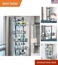 Over The Door Shower Caddy - 5 Tier Adjustable Shower Organizer Hanging with ...