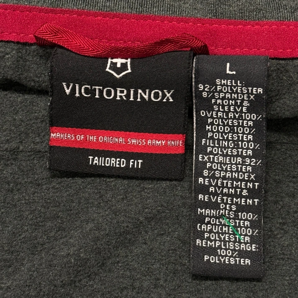 Victorinox Lightweight Hooded Jacket Black Grey Full Zip Tailored Fit Mens Large - Image 4 of 4