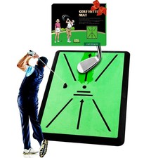 Golf Hitting Mat - 16"x12" Golf Practice Mat Golf Turf Mat, Swing Path Feedba...