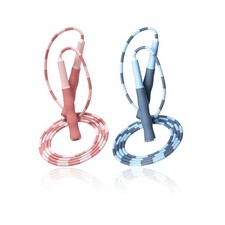 Cuerda saltar ajustable con cuentas suaves, antienredos y asas antideslizantes