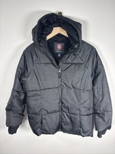 Swiss Tech Girls Black Puffer Jacket Winter Hooded Coat Size XXL 18