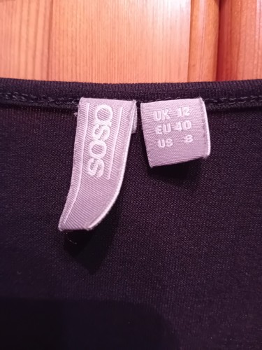 Asos - Damen Langarm Stretch Jersey Oberteil - Schwarz - 12 - Bild 2 von 4