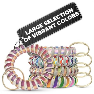 10 Pсs Wrist Keychain Bracelet   Plastic Spiral Wrist Key Holder wit