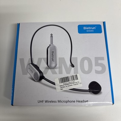Bietrum Wireless Microphone Headset Model wxm05, Plug in & Play, 1/4 inch Jack
