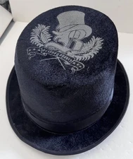 RARE Britney Spears 2009 Circus Tour Black Velveteen Embossed Top Hat-NWOT