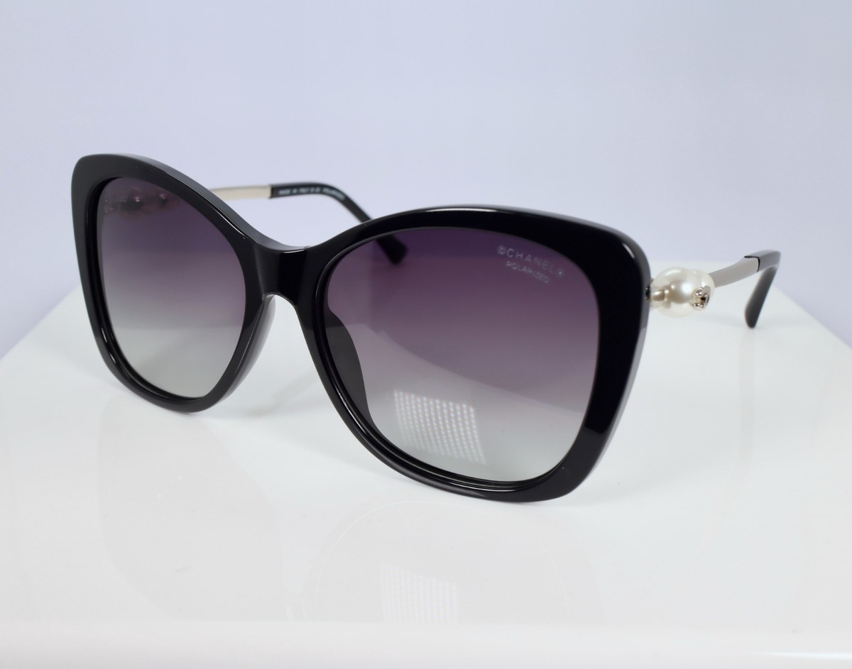 Chanel CH5339H 55mm Square Sunglasses in Black and Silver w