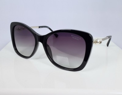 Chanel CH5339H 55mm Square Sunglasses in Black and Silver w