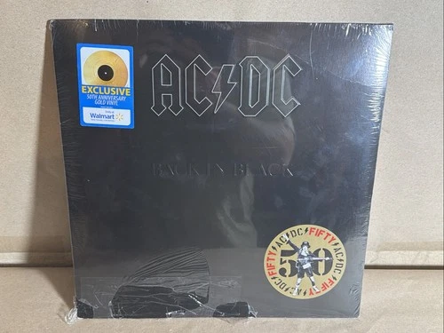 AC/DC Back In Black LP Fifty 50th Anniversary Edition GOLD Color Vinyl Exclus R5