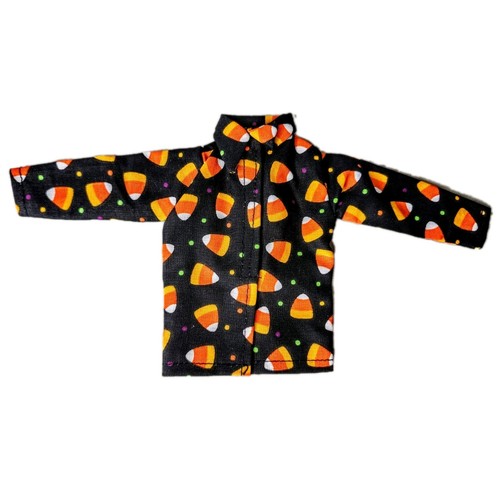 #1 Candy Corn Halloween Black Shirt Fits 11.5–12” Boy Fashion Doll Clothes 1:6