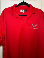 Blue Pointe Corvette C7 Polo Shirt Size XL Red Embroidered Logo