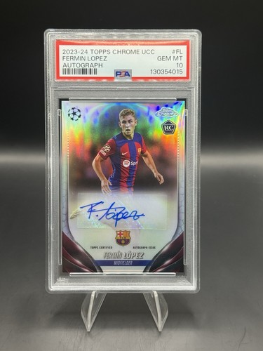 2023-24 Topps Chrome - UEFA Club Competitions Fermin Lopez Auto Refractor PSA 10