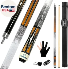 Pool Cue Stick 58" Billiard Cue Sticks 3D Printed Grip Professional Low Deflecti