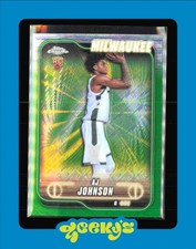 2024-25 Topps Chrome - AJ Johnson, AJ Johnson #145 Green Topps Refractor (RC)