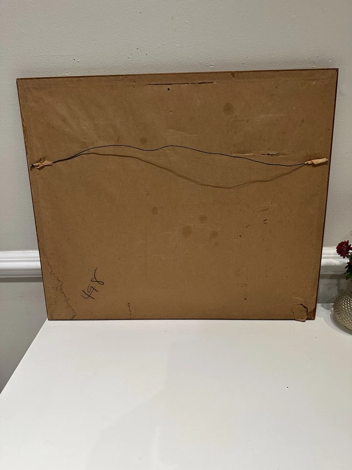 Litografía "Fragrance in Bloom" de Jean-Baptiste Robi 1940 marco original 26x22 Foto 4 de 4