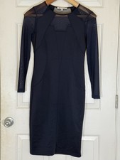 Versona Accessories Navy Blue Mesh Sheer Dress Size 2 Fitted Party Classic