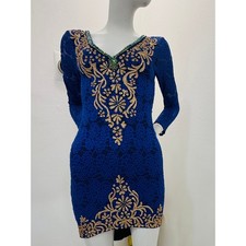 Kuss blue embroidered cocktail Dress