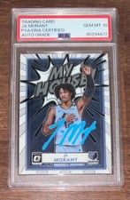 2020-21 Panini Donruss Optic Ja Morant Signed Card #3 My House PSA 10 Auto