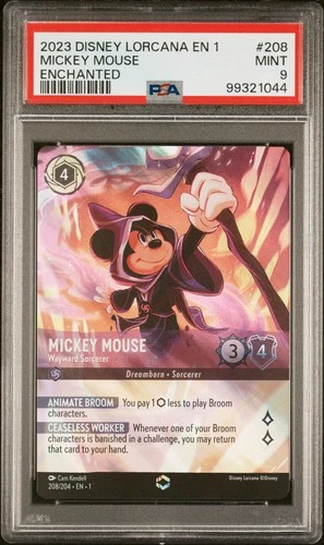 2023 DISNEY LORCANA EN 1-THE FIRST CHAPTER MICKEY MOUSE - WAYWARD SORCERER PSA 9