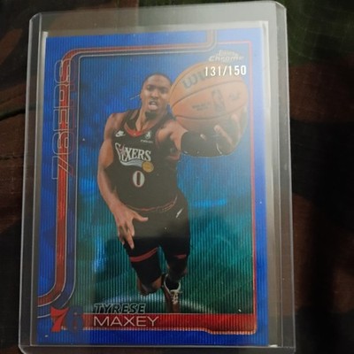 2025-26 Topps Chrome Update Basketball- Tyrese Maxey #41 Wave Blue /150