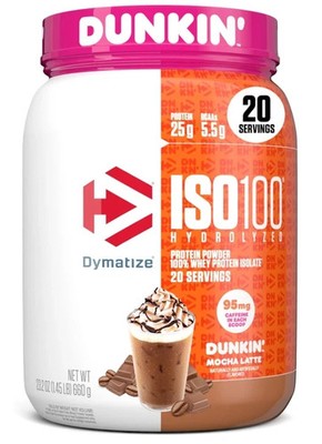 Dymatize x Dunkin' ISO100 Mocha Latte Whey Protein, 20 Servings