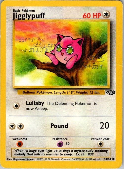Jigglypuff 54/64 Jungle Common LP Pokemon TCG
